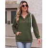 Zeagoo Hoodies for Women Casual Button Sweatshirt Oversized Fall Clothes(Army Green)