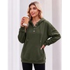 Zeagoo Hoodies for Women Casual Button Sweatshirt Oversized Fall Clothes(Army Green)