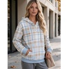 Zeagoo Hoodies for Women Casual Button Sweatshirt Oversized Fall Clothes(Blue Plaid)