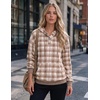 Zeagoo Hoodies for Women Casual Button Sweatshirt Oversized Fall Clothes(Brown Plaid)