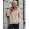 Zeagoo Hoodies for Women Casual Button Sweatshirt Oversized Fall Clothes(Champagne Beige)