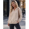 Zeagoo Hoodies for Women Casual Button Sweatshirt Oversized Fall Clothes(Champagne Beige)
