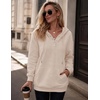 Zeagoo Hoodies for Women Casual Button Sweatshirt Oversized Fall Clothes(Champagne Beige)