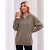 Zeagoo Hoodies for Women Casual Button Sweatshirt Oversized Fall Clothes(Coffee Grey)