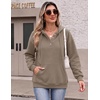 Zeagoo Hoodies for Women Casual Button Sweatshirt Oversized Fall Clothes(Coffee Grey)
