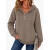 Zeagoo Hoodies for Women Casual Button Sweatshirt Oversized Fall Clothes(Coffee Grey)