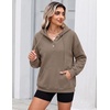 Zeagoo Hoodies for Women Casual Button Sweatshirt Oversized Fall Clothes(Coffee Grey)