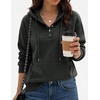 Zeagoo Hoodies for Women Casual Button Sweatshirt Oversized Fall Clothes(Dark Grey)