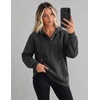 Zeagoo Hoodies for Women Casual Button Sweatshirt Oversized Fall Clothes(Dark Grey)