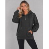 Zeagoo Hoodies for Women Casual Button Sweatshirt Oversized Fall Clothes(Dark Grey)