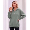 Zeagoo Hoodies for Women Casual Button Sweatshirt Oversized Fall Clothes(Gray Green)
