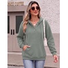 Zeagoo Hoodies for Women Casual Button Sweatshirt Oversized Fall Clothes(Gray Green)