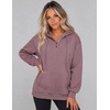 Zeagoo Hoodies for Women Casual Button Sweatshirt Oversized Fall Clothes(Gray Pink)