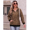 Zeagoo Hoodies for Women Casual Button Sweatshirt Oversized Fall Clothes(Leopard Print)