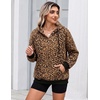Zeagoo Hoodies for Women Casual Button Sweatshirt Oversized Fall Clothes(Leopard Print)