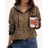 Zeagoo Hoodies for Women Casual Button Sweatshirt Oversized Fall Clothes(Leopard Print)