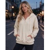 Zeagoo Hoodies for Women Casual Button Sweatshirt Oversized Fall Clothes(Light Moon Gray)