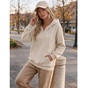 Zeagoo Hoodies for Women Casual Button Sweatshirt Oversized Fall Clothes(Light Moon Gray)