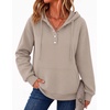 Zeagoo Hoodies for Women Casual Button Sweatshirt Oversized Fall Clothes(Moon Grey)