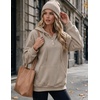 Zeagoo Hoodies for Women Casual Button Sweatshirt Oversized Fall Clothes(Moon Grey)