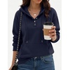 Zeagoo Hoodies for Women Casual Button Sweatshirt Oversized Fall Clothes(Navy)