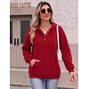 Zeagoo Hoodies for Women Casual Button Sweatshirt Oversized Fall Clothes(Red)