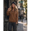 Zeagoo Hoodies for Women Casual Button Sweatshirt Oversized Fall Clothes(Roasted Pecan)