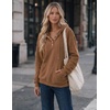 Zeagoo Hoodies for Women Casual Button Sweatshirt Oversized Fall Clothes(Roasted Pecan)