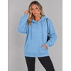 Zeagoo Hoodies for Women Casual Button Sweatshirt Oversized Fall Clothes(Sea Blue)