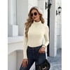 Zeagoo Long Sleeve Mock Neck Tops Slim Fit Shirt Fleece Lined Thermal Tee(Beige)