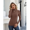 Zeagoo Long Sleeve Mock Neck Tops Slim Fit Shirt Fleece Lined Thermal Tee(Brown)