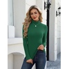 Zeagoo Long Sleeve Mock Neck Tops Slim Fit Shirt Fleece Lined Thermal Tee(Green)