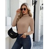 Zeagoo Long Sleeve Mock Neck Tops Slim Fit Shirt Fleece Lined Thermal Tee(Khaki)