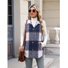 Zeagoo Plaid Vest for Women Flannel Jackets Sleeveless Button Down Shirts(Blue-gz542)