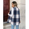 Zeagoo Plaid Vest for Women Flannel Jackets Sleeveless Button Down Shirts(Blue-gz542)