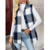 Zeagoo Plaid Vest for Women Flannel Jackets Sleeveless Button Down Shirts(Blue-gz547)