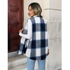 Zeagoo Plaid Vest for Women Flannel Jackets Sleeveless Button Down Shirts(Blue-gz547)