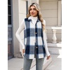 Zeagoo Plaid Vest for Women Flannel Jackets Sleeveless Button Down Shirts(Blue-gz547)