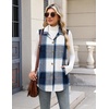 Zeagoo Plaid Vest for Women Flannel Jackets Sleeveless Button Down Shirts(Blue-gz547)