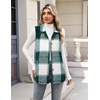 Zeagoo Plaid Vest for Women Flannel Jackets Sleeveless Button Down Shirts(Green-gz541)