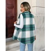 Zeagoo Plaid Vest for Women Flannel Jackets Sleeveless Button Down Shirts(Green-gz541)
