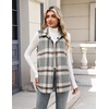 Zeagoo Plaid Vest for Women Flannel Jackets Sleeveless Button Down Shirts(Grey-gz555)