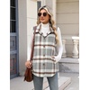 Zeagoo Plaid Vest for Women Flannel Jackets Sleeveless Button Down Shirts(Grey-gz555)
