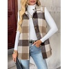Zeagoo Plaid Vest for Women Flannel Jackets Sleeveless Button Down Shirts(Khaki-gz798)
