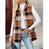 Zeagoo Plaid Vest for Women Flannel Jackets Sleeveless Button Down Shirts(Orange-gz526)