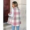 Zeagoo Plaid Vest for Women Flannel Jackets Sleeveless Button Down Shirts(Pink-gz695)