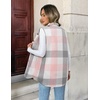 Zeagoo Plaid Vest for Women Flannel Jackets Sleeveless Button Down Shirts(Pink-gz799)