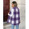Zeagoo Plaid Vest for Women Flannel Jackets Sleeveless Button Down Shirts(Purple-gz680)
