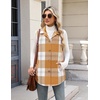 Zeagoo Plaid Vest for Women Flannel Jackets Sleeveless Button Down Shirts(Yellow-gw578)