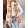 Zeagoo Plaid Vest for Women Flannel Jackets Sleeveless Button Down Shirts(Yellow-gw578)